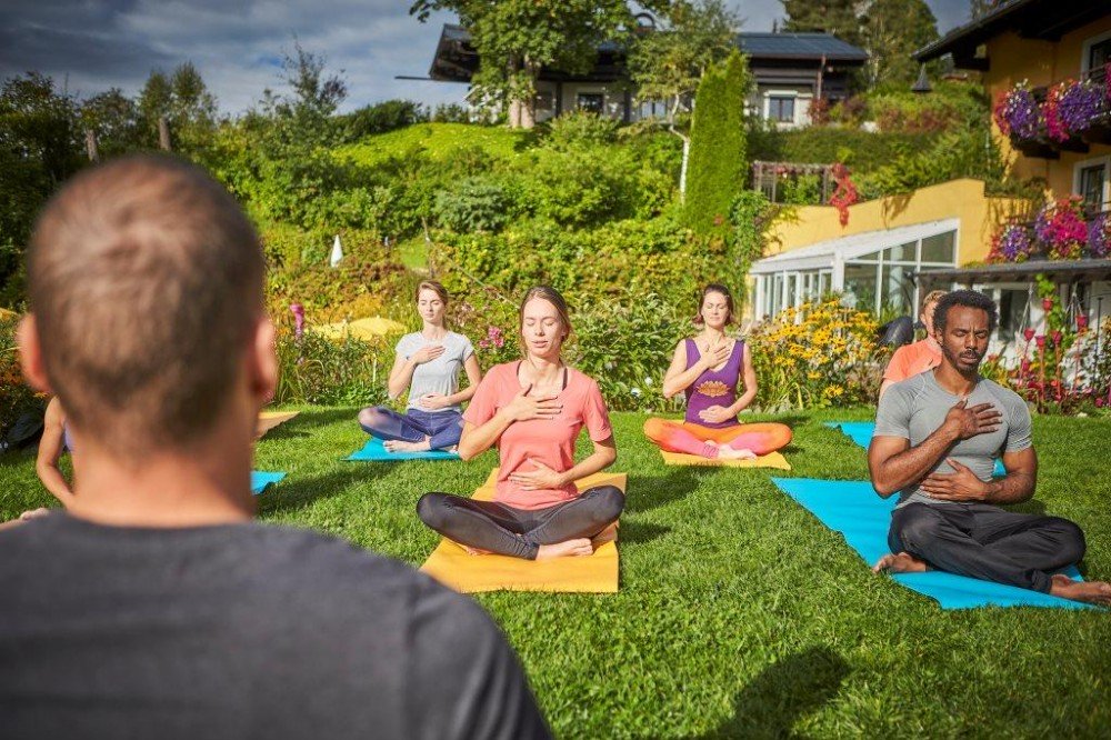 Breathing workshop in the rooftops garden