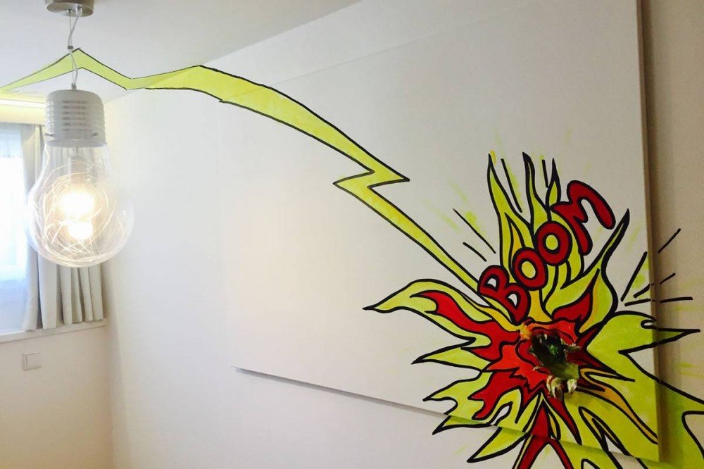 Kunst im Zimmer "Boom"