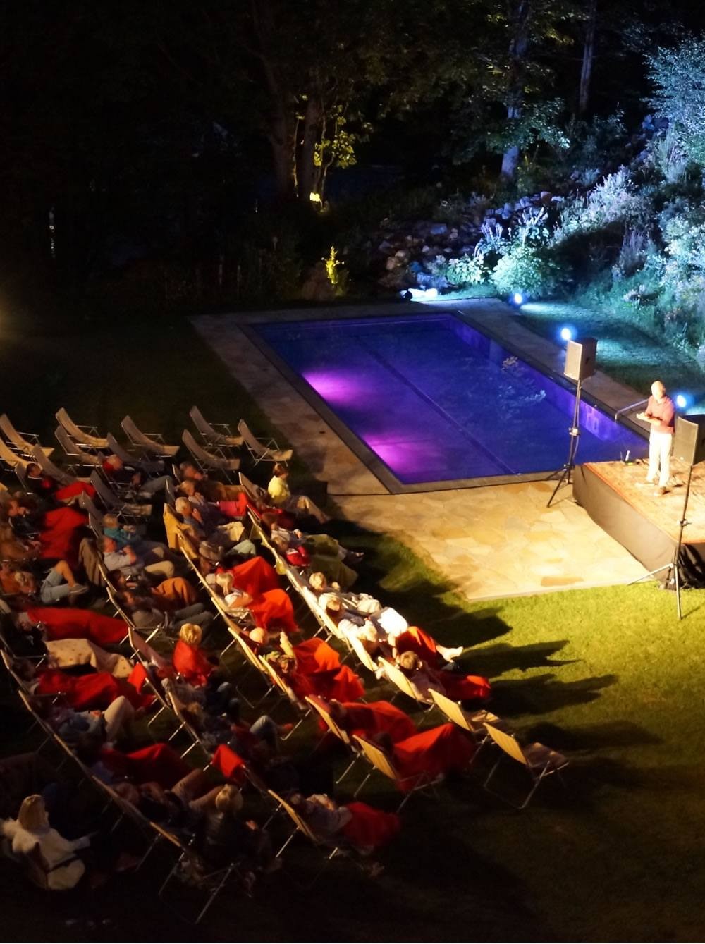 Events in the Rooftop Garden above the rooftops of Saalbach width=