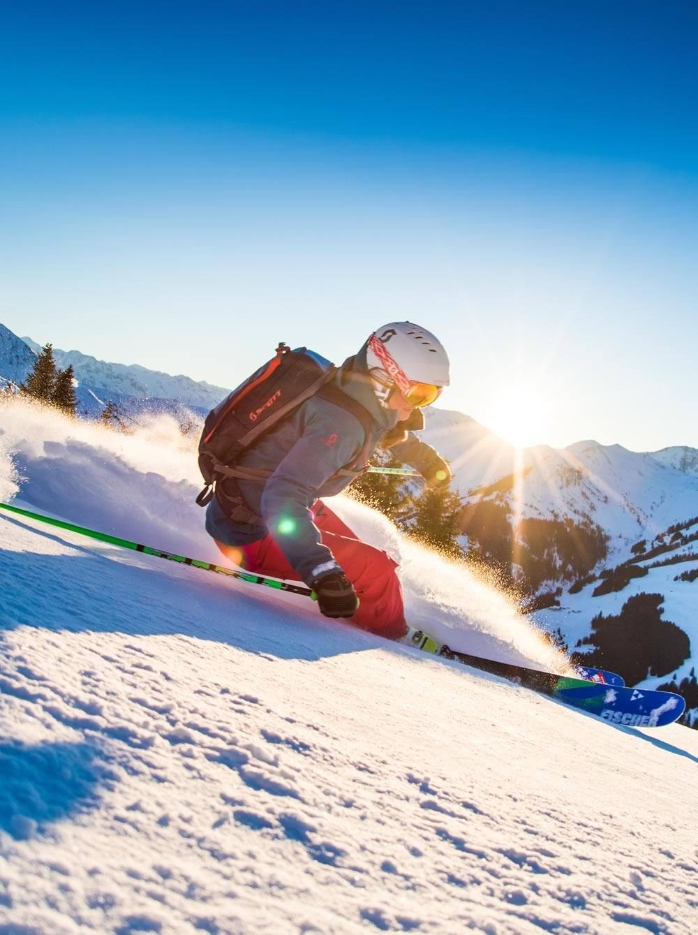Skiing in Saalbach Hinterglemm Leogang Fieberbrunn width=