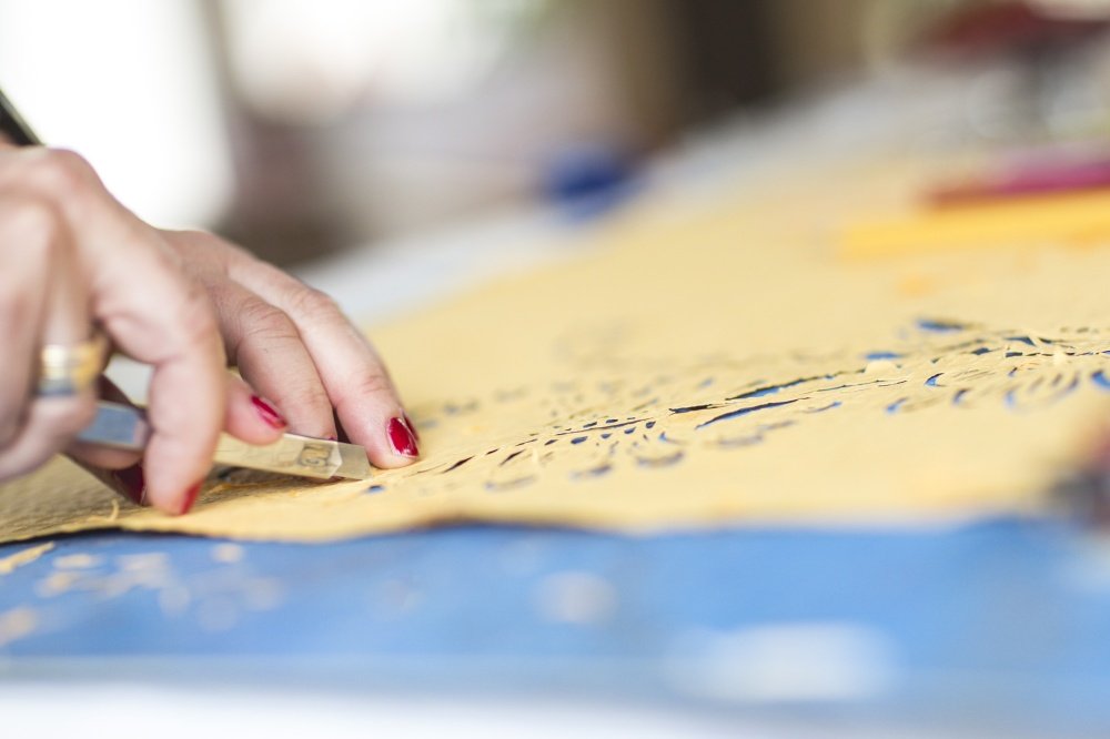 Kreative Kunst in der Entstehung