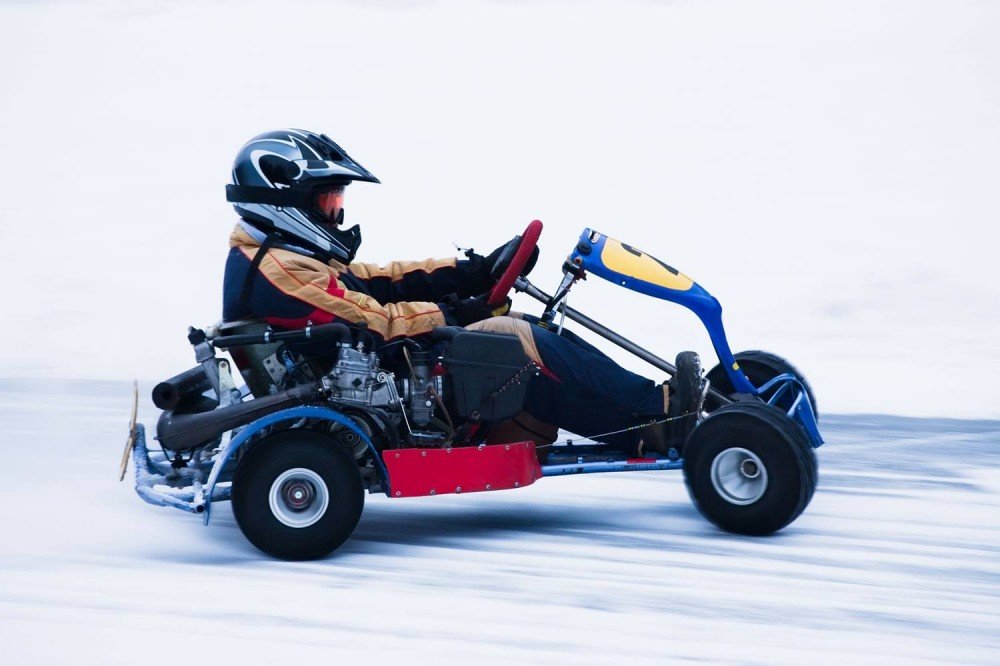 Speed up riding an icekart in Saalbach